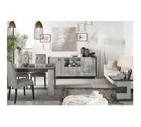 HOFFMAN - Ensemble Buffet + Table d'Appoint + Table de Repas à 4 Pieds -