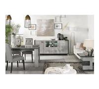 HOFFMAN - Ensemble Buffet + Table d'Appoint + Table de Repas à 4 Pieds -