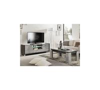 HOFFMAN - Ensemble Meuble TV 160cm + Table Basse à 4 Pieds -