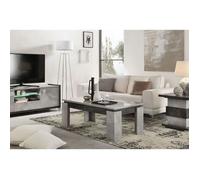 HOFFMAN - Ensemble Meuble TV + Table d'Appoint + Table Basse à 4 Pieds -
