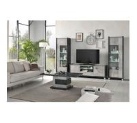 HOFFMAN - Ensemble Salon Complet Gris Aspect Béton