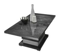 HOFFMAN - Table Basse à Pied Central Gris Aspect Pierre