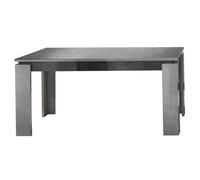 HOFFMAN - Table de Repas Allongeable à 4 Pieds Gris Aspect Pierre -