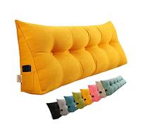HOFFTI Oreiller de Lecture for tête de lit Triangle avec Housse Amovible, Coussin de Dossier en Peluche Coussin Lombaire, Coussin de positionnement d'oreiller de Couleur Unie for lit, canapé, Chambre
