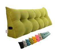 HOFFTI Oreiller de Lecture for tête de lit Triangle avec Housse Amovible, Coussin de Dossier en Peluche Coussin Lombaire, Coussin de positionnement d'oreiller de Couleur Unie for lit, canapé, Chambre
