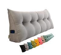HOFFTI Oreiller de Lecture for tête de lit Triangle avec Housse Amovible, Coussin de Dossier en Peluche Coussin Lombaire, Coussin de positionnement d'oreiller de Couleur Unie for lit, canapé, Chambre