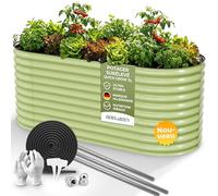 HOFGARTEN 200x80x78cm Potager Surélevé de Jardin - Bac Potager Extérieur à Fond Ouvert en Acier Galvanisé Premium Zn-Al-MG, Durable & Antirouille - Modèle QuickGrow XL (Vert)