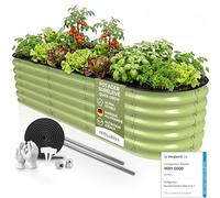 HOFGARTEN Potager Surélevé Métal 200x60x42 cm, Kit 6-en-1, Vert