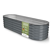 HOFGARTEN® QuickGrow - Potager Surélevé 200x60x42 cm | Bac Potager Exterieur en Acier Galvanisé pour Jardin | Fond Ouvert | Modulaire | pour Légumes, Herbes, Fleurs (Anthracite, 42 cm Haut)