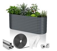HOFGARTEN® QuickGrow XL - Potager Surélevé 200x80x78 cm | Bac Potager Exterieur en Acier Galvanisé pour Jardin | Fond Ouvert | pour Légumes, Herbes, Fleurs (Anthracite, 78 cm Haut)