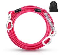 Hofleine Laisse pour chien Tie-Out de 3 m avec ressort absorbant les chocs et crochet rotatif à 360° pour animaux de compagnie pour cour/camping
