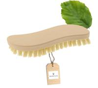 HOFMEISTER® Brosse à récurer en Bois, Forme en S, Poils naturels en Fibre - Poils Robustes en Fibre fabriqués en Allemagne, résiste à la Chaleur et aux Produits de Nettoyage, Brosse à Racines, 21 cm
