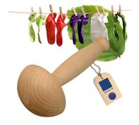 HOFMEISTER® Champignon en bois de 12 cm - Pour boucher des trous dans les vêtements, protège les doigts de l'aiguille à coudre, produit 100 % naturel en hêtre, réparation au lieu de jeter, champignon