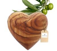 HOFMEISTER® Cœur en bois d'olivier agréable au toucher, anti-stress, porte-bonheur - Idée cadeau de mariage, anniversaire, naissance - 6,5 cm
