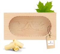 Hofmeister Holzwaren Angular Butter Dish 19x9,6x4,3 cm for 250 g with Motive (2 Birds)