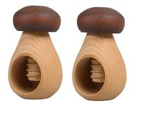 Hofmeister Holzwaren Casse-noix en bois en forme de champignon avec filetage, Bois, marron, 2 unités