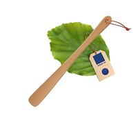 Hofmeister Holzwaren| Chausse-Pied en Bois, Chaussures et Bottes à Mettre et à enlever Rapidement et en Douceur, Chausse-Pied Robuste en hêtre huilé, |Chausse-Pied avec lanière en Cuir | 37cm