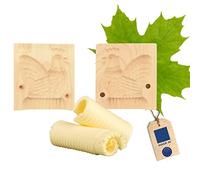 Hofmeister Holzwaren Moule à Beurre en 2 Parties 14x8,5x4,5 cm avec Motif (Coq)