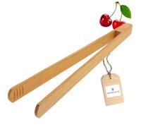 Hofmeister Holzwaren| Pince à griller barbecue à saucisses en bois de cerisier - pour saucisses, steaks et légumes sur le gril, prise ferme grâce au fraisage des rainures, 30 cm