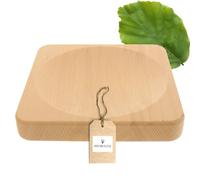 Hofmeister Holzwaren Planche à découper Ronde en Bois pour Herbes ou épices (carrée)