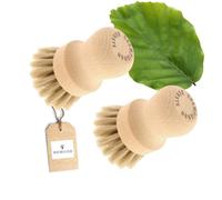 HOFMEISTER® Lot de 2 brosses à champignons, pour nettoyer en douceur les champignons ou les légumes, en crin de cheval doux et bois de hêtre