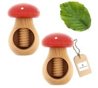 HOFMEISTER® Lot de 2 casse-noisettes champignon en bois de hêtre - Fait main en Europe - Craque facilement chaque noix - Idéal pour les personnes âgées - 10 x 6,5 x 6,5 cm