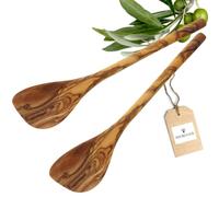 HOFMEISTER® Lot de 2 cuillères de cuisine en bois d'olivier (2 cuillères pointues en bois d'olivier | 30 cm)