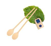 HOFMEISTER® Lot de 2 grandes cuillères de cuisine ovales en bois de hêtre 80 cm