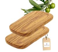 HOFMEISTER® Lot de 2 planches à découper en bois d'olivier - Planche à découper avec veinures accrocheuses - En bois d'olive, robuste - 30 x 15 x 1,5 cm (2 pièces)