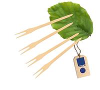 HOFMEISTER® Lot de 4 fourchettes à fondue en bois de hêtre résistantes à la chaleur 24 cm Pour fondue au fromage, trempettes et amuse-bouches