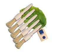 HOFMEISTER® Lot de 5 pinceaux ronds en bois de hêtre avec poils naturels 18 x 1,8 cm