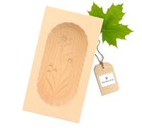 HOFMEISTER® Moule à beurre 125 g, 14 cm, Fleur E, fabriqué à la main en Allemagne, forme carrée en bois d'érable local pour décorer le beurre