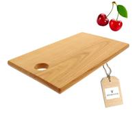 HOFMEISTER® Planche à découper en bois de cerise noble - Planche en bois de qualité supérieure avec trou de préhension, durable et élégante, parfaite pour couper et servir, design élégant, 30 cm