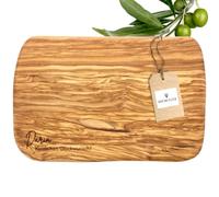 HOFMEISTER® Planche à découper personnalisée pour anniversaire, anniversaire et mariage - Avec texte au choix - Collègues, amis et famille - Cadeau en bois d'olivier - 30 cm