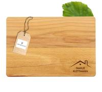 HOFMEISTER® Planche à découper personnalisée pour emménagement, construction de maison et ferme - Motif toit de maison et texte souhaité - Amis, couples et famille - Cadeau en bois de hêtre - 30 cm