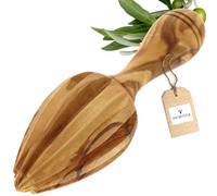 HOFMEISTER® Presse-agrumes en forme de pointe en bois d'olivier pour agrumes, accessoires de cocktail, accessoires de bar, veinures uniques et attrayantes, durable, 15,5 cm