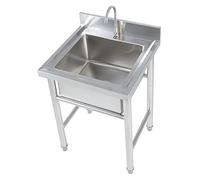 HOFMSX Évier Commercial en Acier Inoxydable 304 avec Support et Robinet, Utilitaire pour extérieur | Garage, Restaurant, Cuisine, buanderie, 50 cm x 80 cm, 60 cm x 80 cm