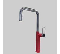 HOFMSX Robinet mitigeur de Cuisine avec douchette extractible, Rouge, poignée Unique, 1 Trou, 2 Modes