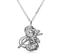 HOFOYA Collier mythe noir Wukong Game Trendy Merch Stuff Cadeaux, Qi Tian Da Sheng Sun Wukong, bijoux Hip Hop en acier inoxydable, pendentif vintage Roi des singes, chaînes de 55,9 cm, acier