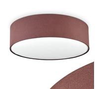 HOFSTEIN Antillo Plafonnier en tissu rond marron Ø 40 cm E27 Métal | Éclairage à trois sources, variateur externe, style scandinave pour salon, couloir, style moderne, salle à manger