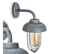 hofstein Applique d'extérieur Poznan en métal gris et verre, applique murale rétro idéale pour une entrée vintage, lanterne pour 1 ampoule E27, ampoule(s) non incluse(s)