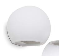 HOFSTEIN Applique Flot en céramique blanche, lampe murale avec effet up & down, 1 douille G9, applique intérieure pouvant être peinte avec les couleurs habituelles, ampoule(s) non incluse(s)