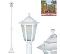 HOFSTEIN Candélabre Loria, éclairage extérieur de chemin en métal/verre blanc/verre dépoli, éclairage de chemin au design vintage/antique/rustique pour jardin, hauteur 190 cm, 1 x E27, IP44