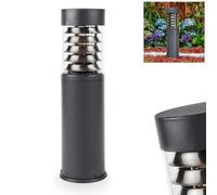 HOFSTEIN Dakar Borne lumineuse extérieure moderne E27 anthracite IP44 | Éclairage électrique pour allée et terrasse, structure métallique, diffuseur clair, intensité réglable par variateur externe