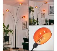 hofstein Lampadaire Nikkala, lampadaire en métal noir/orange avec pied en marbre, lampe réglable au design rétro/vintage, interrupteur sur le boîtier, E14, salon, chambre à coucher, bureau