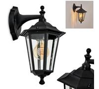 HOFSTEIN Loria Applique murale d'extérieur en métal et verre style maison de campagne E27 sans ampoule IP44