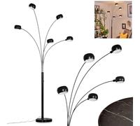 HOFSTEIN Nikkala Lampadaire en métal noir et blanc avec pied en marbre, lampe réglable au design rétro/vintage avec interrupteur sur le boîtier, 250 cm, E14, salon, chambre, bureau