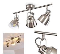 hofstein Plafonnier Safari en métal finitions chrome brossé, luminaire de plafond à 3 spots orientables pour ampoules E14, ampoule(s) non incluse(s)