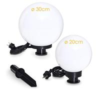 hofstein Set de 2 boules lumineuses de 20 et 30 cm de diamètre avec piquet et câble, ampoule(s) non incluse(s)