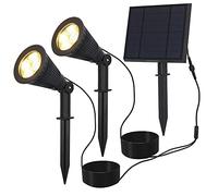 HOFTRONIC - 1-Pack spot solaire extérieur - IP65 étanche - 3000K lampe de jardin - Lampes solaires à LED a piquet - luminaire d'orientation - Blanc chaud éclairage de jardin led